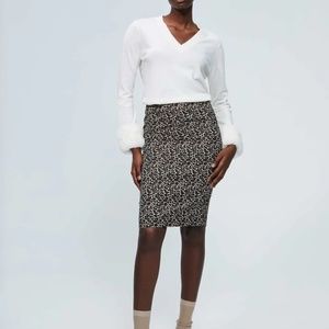 GEORGES RECH LEOPARD GREY SKIRT, PENCIL KNEE LENGTH, SIZE 38, WOOL - WORN ONCE